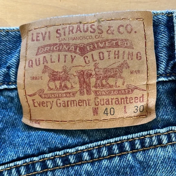 Vintage 90s Y2K Levi’s Regular Straight Leg Jeans 40x30 - Picture 5 of 11
